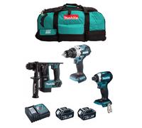 MAKITA Kit MK308 (DHP486 + DTD154 + DHR171 + 2 x 5,0 Ah + DC18RC + LXT600)