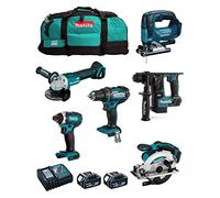 MAKITA Kit MK601 (DDF482 + DHR171 + DGA504 + DTD152 + DJV182 + DSS610 + 2 Baterías de 5,0 Ah + Cargador + 2 x LXT600)