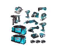 MAKITA Kit MPK1810233A (DDF482 + DTD154 + DHR171 + DGA504 + DTM50 + DSS610 + DJV182 + DJR185 + DKP180 + DML186 + 3 x 3,0 Ah + DC18RC + 2 x Trolley 831279-0)