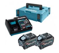 Makita 40V Li-Ion MAX - Juego de 2 baterías (5.0 ah-cargador-Mbox-191V35-5)