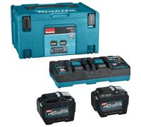 MAKITA Li-ion XGT 40V juego 2 piezas BL4080F+1 pieza cargador dual DC40RB+1 pieza Makpac 191Y97-1