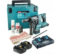 Makita Martillo inalámbrico con portabrocas reemplazable Li-ion LXT 2x18V/5.0Ah, Makpac DHR281PT2J