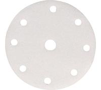 Makita P-37851 Velcro Backed 150mm Abrasive White Disc 80 Grit (Pack of 10), 0 V, Negro