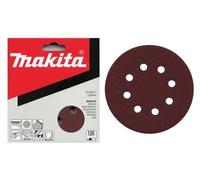 MAKITA papel de lija Velcro 125 mm 8 agujeros K320, 10 piezas P-43608