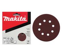 MAKITA papel de lija Velcro 125 mm 8 agujeros K40, 10 piezas P-43533