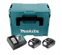 Makita Power Source Kit Li 18 V con 2 pilas BL1860B de 6,0 Ah + cargador DC18RC (199480-6) + Makpac