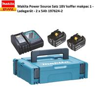Makita Power Source Set 18V Maleta makpac 1 - Cargador - 2 x 5Ah 197624-2