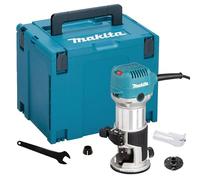 Makita RT0702CJ - Fresa y fresadora (710 W, aluminio, base de inmersión, alicates Ø8 o 6 mm, en maletín Makpac)