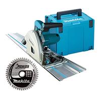 Makita Sierra de inmersión SP6000J2 165mm 240V 1.5m guía guía hoja 48T eléctrica biselada cerca de la pared diseño resistente a puntas conectable a aspiradora