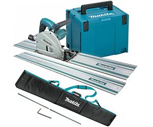 Makita SP6000J2 - Sierra de inmersión de 240 V y 165 mm, 2 rieles de 1,5 m, barra de conexión y bolsa