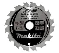 Makita Specialized B-33532 - Hoja de sierra (136 x 20 mm)