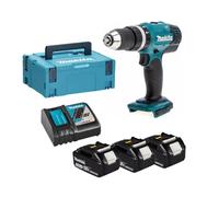 Makita - Taladro atornillador de percusión a batería - Modelo DHP453-2 baterías 3 Ah