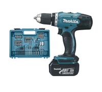 MAKITA Taladro atornillador inalámbrico con accesorios Li-ion 18V/3.0Ah DDF453SFX1