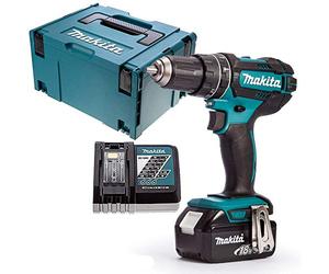 Makita Taladro combinado DHP482Z LXT de 18 V con 1 batería de 5,0 Ah, cargador e inserto, 18 V
