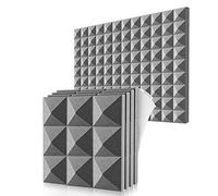 MAKIVI Lote de 12 paneles acústicos de espuma, paneles de espuma insonorizados, autoadherentes, para decoración de pared, estudio de música, dormitorio, 5 x 30 x 30 cm
