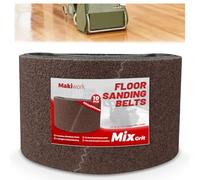 Makiwork 10 bandas de lija de 750 x 200 mm, K24/40/60/80/120, óxido de aluminio para lijadora de parqué, compatible con Bona Scorpion & Lagler Hummel, abrasivo profesional para madera dura y parquet