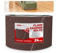 Makiwork Lote de 8 bandas de lija de 750 x 200 mm, óxido de aluminio K24 para lijadora de parqué, compatible con Bona Scorpion & Lagler Hummel, abrasivo profesional para madera dura y parquet