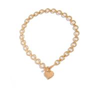 Makloee Collar de oro grueso con corazón, collares gruesos para mujer, collares de oro para mujer, collar Gol/D, regalo para ella, elegante joyería con colgante para mujer/n, accesorio de moda para