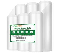 MakMeFre Paquete de 6 bolsas selladoras al vacío de 8 x 20 pies y 3 rollos para alimentos, grado comercial, sin BPA, prevención de pinchazos, ideal para cocinar al aire libre