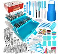 Makmeng Kit de herramientas para decoración de pasteles, 368 piezas de suministros para hornear con estuche de almacenamiento para principiantes, juego de bolsas de glaseado y puntas para galletas,