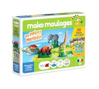 Mako moulages - Les Espèces Protégées 2 - Partenariat Bioviva - 4 Moules en Plâtre à Peindre - panda roux, éléphant, girafe et tortue - Kits Loisirs Créatifs pour Enfants - Made In France - Dès 5 ans