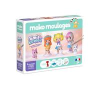 Mako Moulages Mes Amigos Kawaii - Kit de Ocio Creativo - Yeso y Pintura - Estuche de 5 Figuras para moldear - Made in France - A Partir de 5 años - 39121