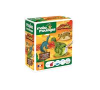 Mako Moulages Mundo de los Dinosaurios-3 moldes, Color Verde, Gris, marrón (39097)