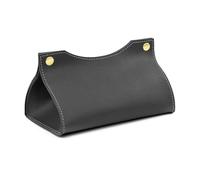 MAKOMAKI Estuche de piel para pañuelos, servilletero, contenedor de almacenamiento para coche, caja de pañuelos de color sólido, minimalista, decoración del hogar y sala de estar (gris)