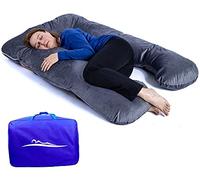 MAKOSAS Almohada ortopédica prémium de Komfortkissen Original, Almohada para el Cuerpo, para Dormir de Lado, para un Mejor sueño y contra Dolores de Espalda, 100 x 150 cm (Micro Felpa - Gris Oscuro)