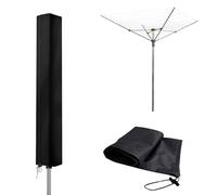 Makoto Nobu Funda Tendedero Exterior, Funda Protectora Tendedero Rotary con Cremallera, Impermeable y Resistente Cubierta Rotativa de Líneas de Lavado, 420D Tela Oxford Negro(165x16x16cm)