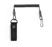 Makoto Nobu Paracord Lanyard Táctico, Cuerdas de Seguridad Elásticas con Mosquetón en Espiral, Cordón Táctico Negro, Llavero Espiral con Cordones de Seguridad para Pesca al Aire Libre, Camping