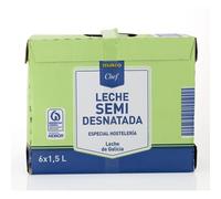 Makro Chef Leche Entera y Semidesnatada - Especial Hostelería - Pack de 6 x 1,5L | Leche de Galicia | Calidad Superio (1 caja 6 Brik de 1,5 L, Leche Semidesnatada Makro Chef)
