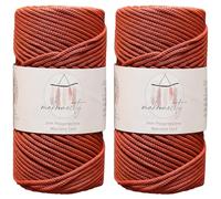 Makromecity, 2 madejas de cordón de macramé de poliéster de 3 mm x 119,8 metros (393 pies) de cordón de macramé de polipropileno de 3 mm para crochet, bolsas de macramé, decoraciones de pared, tapetes