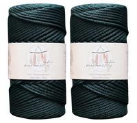 Makromecity, 2 madejas de cordón de macramé de poliéster de 3 mm x 131 yardas, 3 mm, cordón de macramé de polipropileno, color verde bosque, para colgar en la pared, bolsas, placa inferior