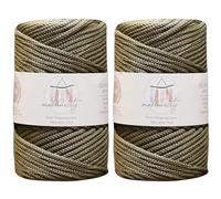 Makromecity, 2 madejas de cordón de macramé de poliéster de 5 mm x 104 yardas, 5 mm, polipropileno verde oliva, cordón de macramé para ganchillo, para colgar en la pared, bolsos, debajo de la placa