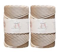 Makromecity, 2 madejas de cordón de macramé de poliéster de 5 mm x 104 Yardas (94,8 m), 5 mm, cordón de Polipropileno para macramé, Ganchillo, Bolsa de macramé, Manualidades, para Colgar en la Pared