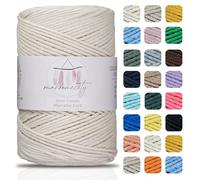 Makromecity, Cordón de algodón para macramé de 2 mm x 195 yardas, hilo de ganchillo de algodón reciclado de 2 mm para macramé, arte y manualidades para colgar en la pared, bolsos, placa inferior,