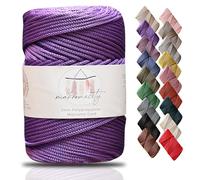 Makromecity, Cordón de macramé de poliéster, 3 mm x 131 Yardas, 3 mm, Polipropileno, Color Lila, para Bolsa de macramé, para Colgar en la Pared, Bolsos, Placa Inferior, Alfombra