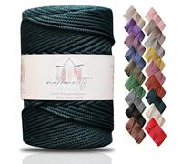 Makromecity, Cordón de macramé de poliéster, 3 mm x 131 Yardas, 3 mm, Polipropileno, Color Verde Bosque, para Colgar en la Pared, Bolsas, Placa Inferior