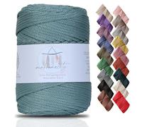 Makromecity, Cordón de macramé de poliéster, 3 mm x 131 Yardas, 3 mm, Polipropileno Verde crepé, cordón de macramé para Ganchillo, para Colgar en la Pared, Bolsos, Placa Inferior,