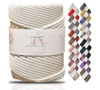 Makromecity, Cordón de macramé de poliéster, 5 mm x 104 Yardas, 5 mm, cordón de Polipropileno para macramé, para Colgar en la Pared, Bolsos, Placa Inferior, Alfombra (Crudo)