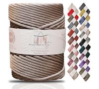 Makromecity, Cordón de macramé de poliéster, 5 mm x 104 Yardas, 5 mm, cordón de Polipropileno para macramé, para Colgar en la Pared, Bolsos, Placa Inferior, Alfombra (visón)