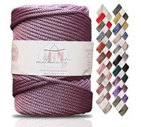 Makromecity, Cordón de macramé de poliéster, 5 mm x 104 Yardas, 5 mm, cordón de Polipropileno para macramé, para Colgar en la Pared, Bolsas, Placa Inferior, Alfombra (Ciruela)