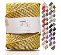 Makromecity, Cordón de macramé de poliéster, 5 mm x 104 Yardas, 5 mm, cordón de Polipropileno para macramé, para Colgar en la Pared, Bolsos, Placa Inferior, Alfombra (Mostaza)