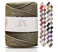 Makromecity, Cordón de macramé de poliéster, 5 mm x 104 Yardas, 5 mm, cordón de Polipropileno para macramé, para Colgar en la Pared, Bolsas, Placa Inferior, Alfombra (Verde Oliva)