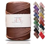 Makromecity, Cordón de macramé de poliéster de alta calidad, 3 mm x 131 yardas, 3 mm, polipropileno y cobre, cordón de macramé, para colgar en la pared, bolsos, placa inferior, alfombra