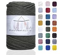 Makromecity, Cordón de macramé de una Sola hebra de 3 mm x 109 Yardas (100 m), cordón de algodón monótono Oliva de 3 mm para macramé, Arte y Manualidades para Colgar en la Pared, llaveros (Verde