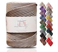 Makromecity, Cordón de poliéster de macramé de 3 mm x 100 m, 3 mm, cordón de Polipropileno de visón, para Colgar en la Pared, Bolsos, Debajo de la Placa, alfombras