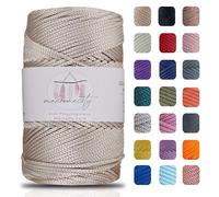 Makromecity Hilo de macramé de 2 mm x 230 m, poliéster de alta calidad, cuerda de macramé de polipropileno, para manualidades, decoración del hogar, plato de hombro, bolso de mano, cadena para chupete