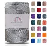 Makromecity Hilo de macramé de 2 mm x 230 m, poliéster de alta calidad, cuerda de macramé, hilo de polipropileno, para manualidades, decoración del hogar, plato bandolera, bolso corredor (gris claro